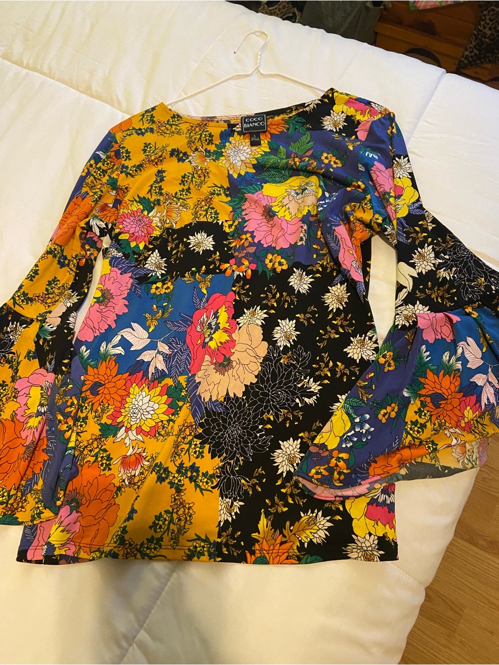 Coco Bianco Multicolor Floral Patchwork Blouse